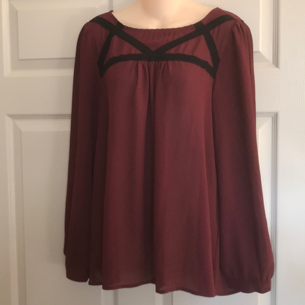 Loft Wine colored blouse